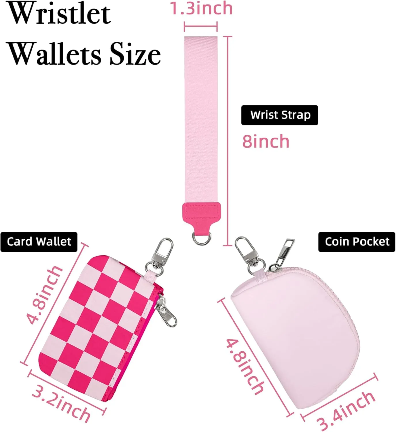 Wristlet Wallets for Women Ladies Teen Girls Female Credit Card Holder Wallets Cute Aesthetic Unique Modern Cardholder Purse Keychain Zipper