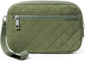 Wristlet Wallets Women RFID Card Holder 7.9" Phone Wallet Small Purse 3 Zipper Quilted Nylon Clutch Bag Daily Travel
