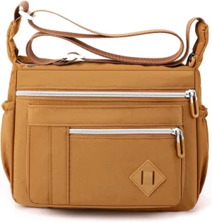Wxnow Multi Pocket Shoulder Bag Crossbody Bag for Women Travel Purse Work Bag