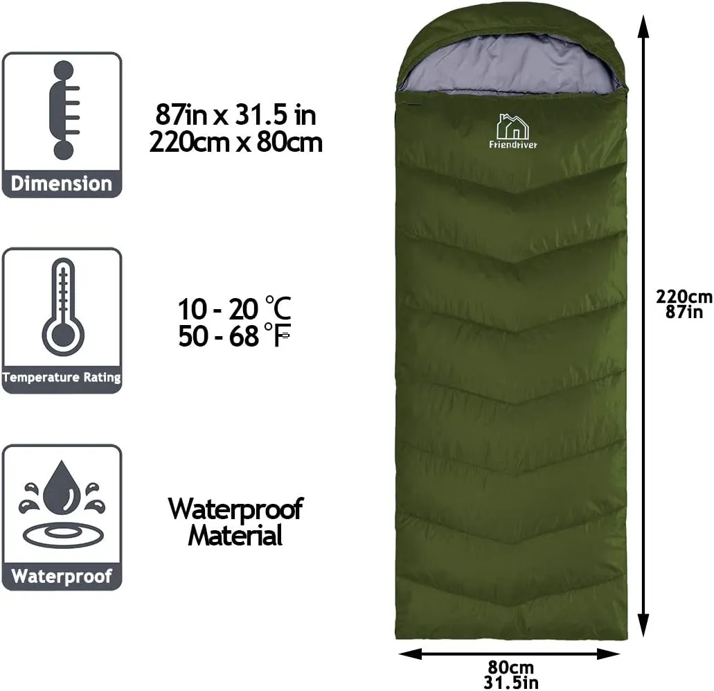 XL Size Upgraded Version of Camping Sleeping Bag 4 Seasons Warm and Cool, Lighter Weight, Adults and Children Can Use Waterproof Camping Bag, Travel and Outdoor Activities