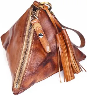 XXHong Leather Mini Vintage Purse Brown Coin Purse Card Bag Key Bag Leather Zipper Change Purse Leather Personality Coin Purse For Men and Women