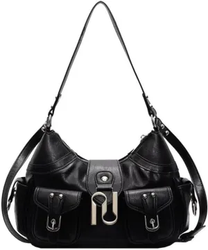 Y2k Shoulder Purse Women Trendy Leather Tote Bag Cute Punk Streetwear Accessories 2000s Designer Handbags