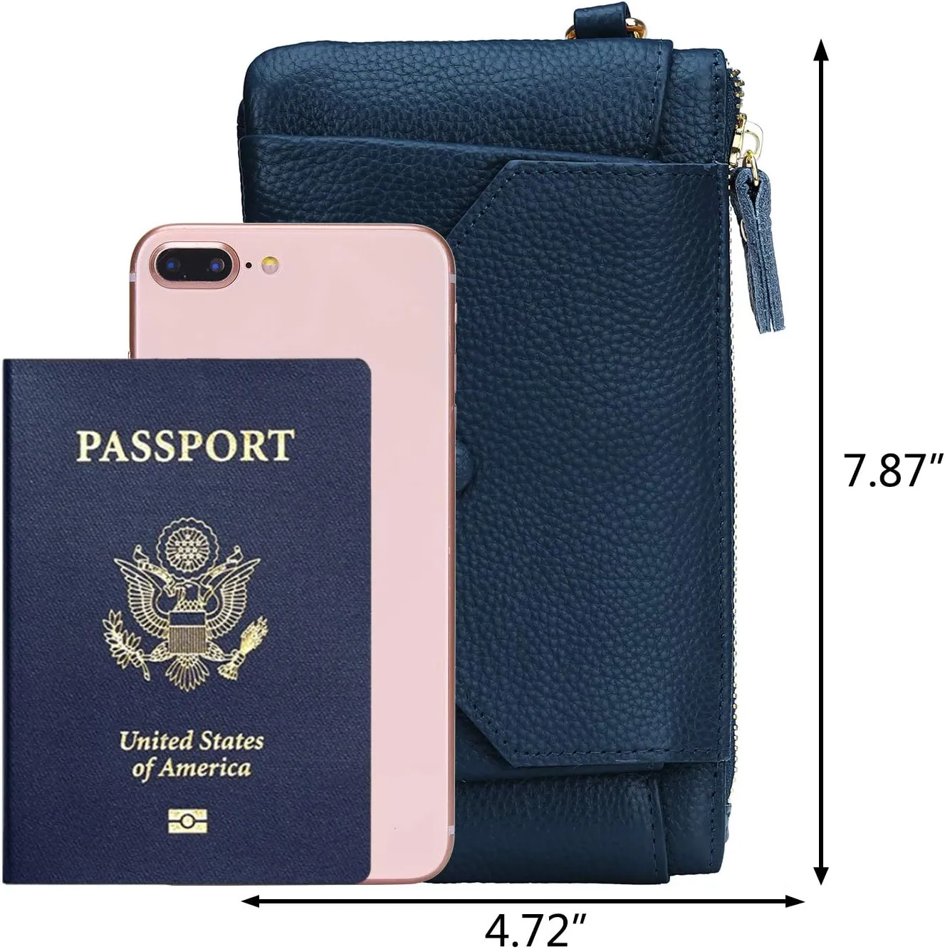 YALUXE Women's Genuine Leather Wristlet Handbags Envelope Style Cell Phone Purse Card Holder Clutch Wallet
