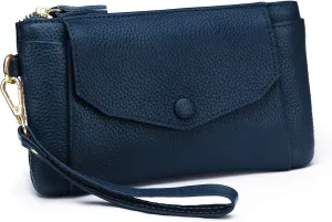 YALUXE Women's Genuine Leather Wristlet Handbags Envelope Style Cell Phone Purse Card Holder Clutch Wallet