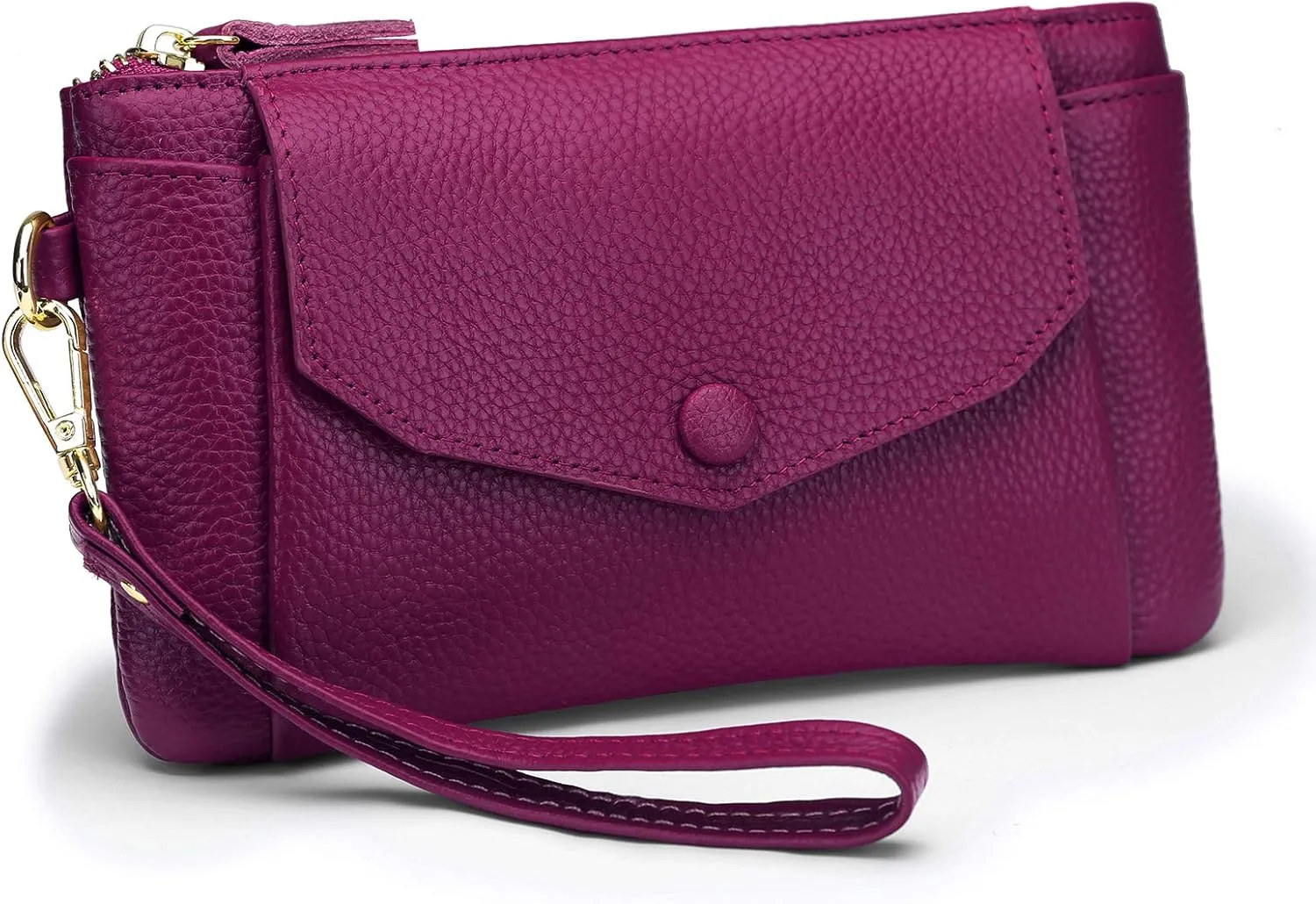 YALUXE Women's Genuine Leather Wristlet Handbags Envelope Style Cell Phone Purse Card Holder Clutch Wallet