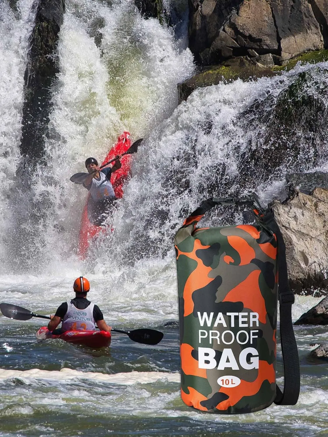 YDYJKI Waterproof Dry Bag Backpack 2L/5L/10L/20L/30L Floating Roll Top Dry Compression Sack Keeps Gear Dry for Kayaking Beach Rafting Boating Hiking Camping and Fishing with Waterproof Phone Case (
