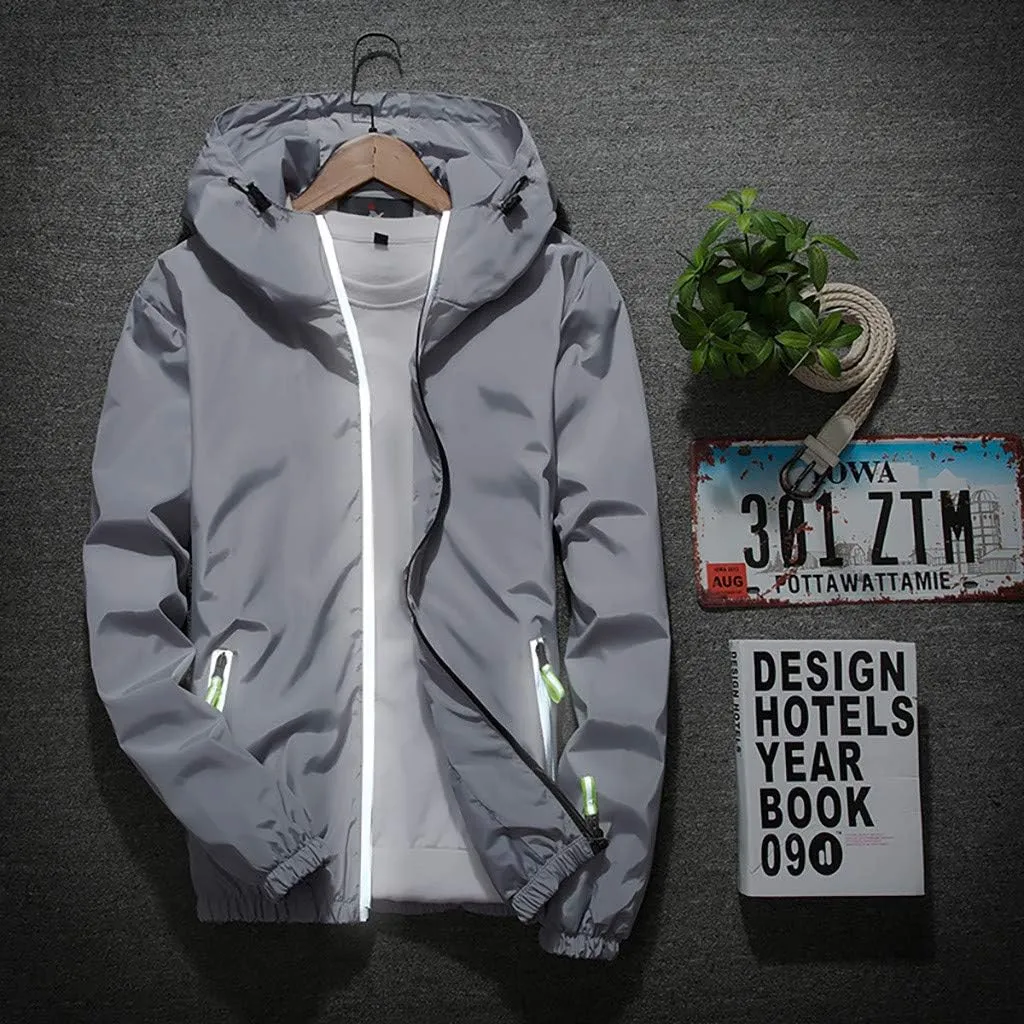 Ymosrh Men's Light Rain Jacket Lightweight Nylon Windbreaker Wind & Water Resistant Jacket, M-7XL