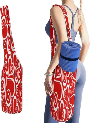 Yoga Mat Bag, Soft Canvas Storage Bag Fashion Mat Bag for Clothes Dorm Organizer with Pocket Shoulder Strap