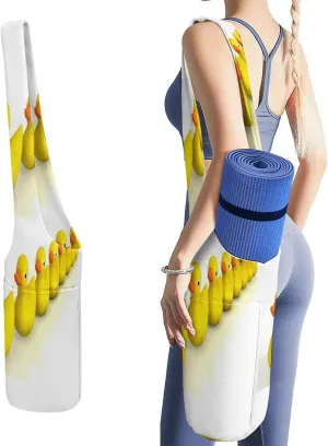Yoga Mat Bag, Soft Canvas Storage Bag Fashion Mat Bag for Clothes Dorm Organizer with Pocket Shoulder Strap