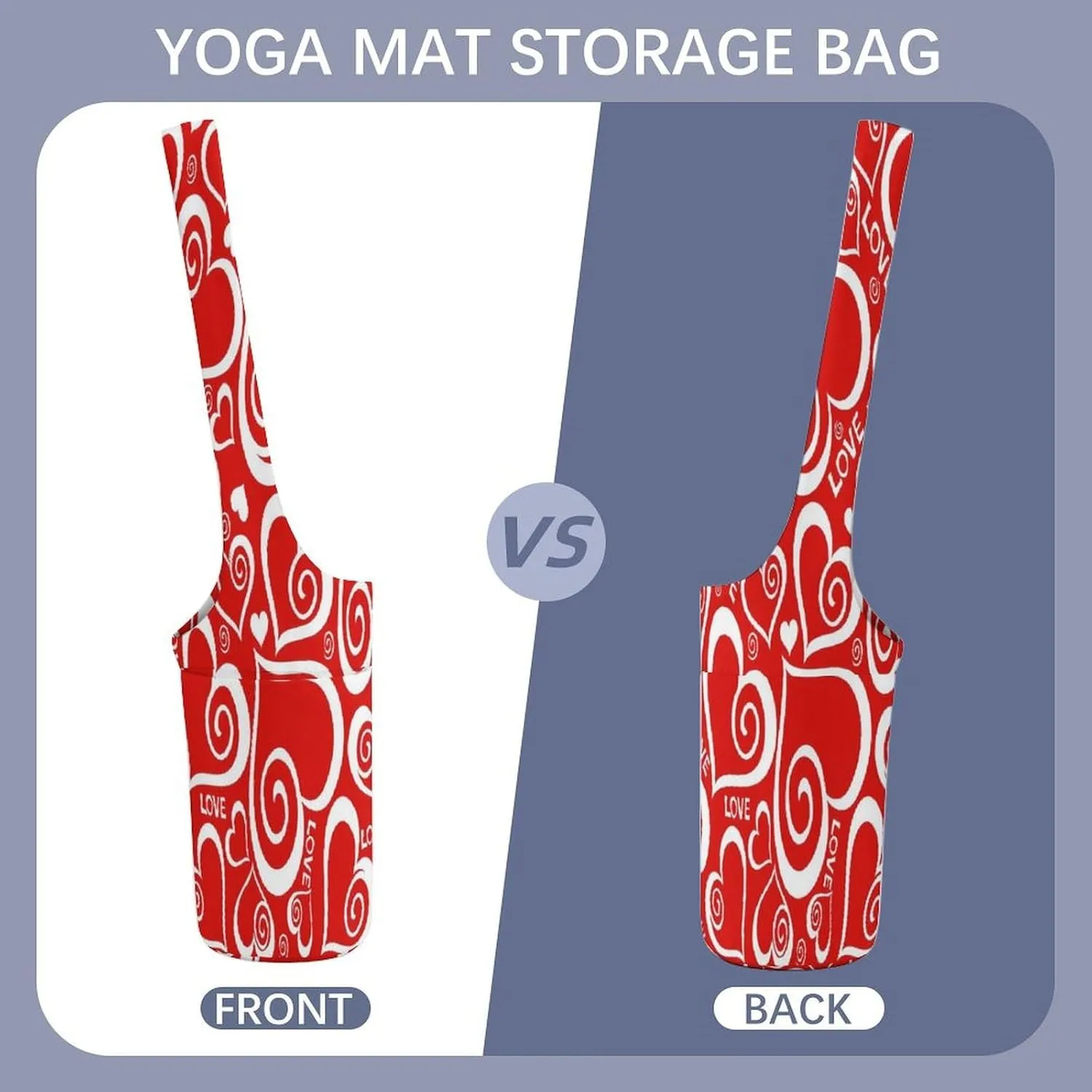 Yoga Mat Bag, Soft Canvas Storage Bag Fashion Mat Bag for Clothes Dorm Organizer with Pocket Shoulder Strap