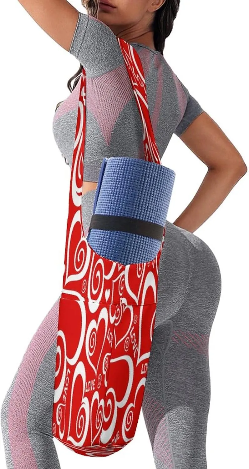 Yoga Mat Bag, Soft Canvas Storage Bag Fashion Mat Bag for Clothes Dorm Organizer with Pocket Shoulder Strap