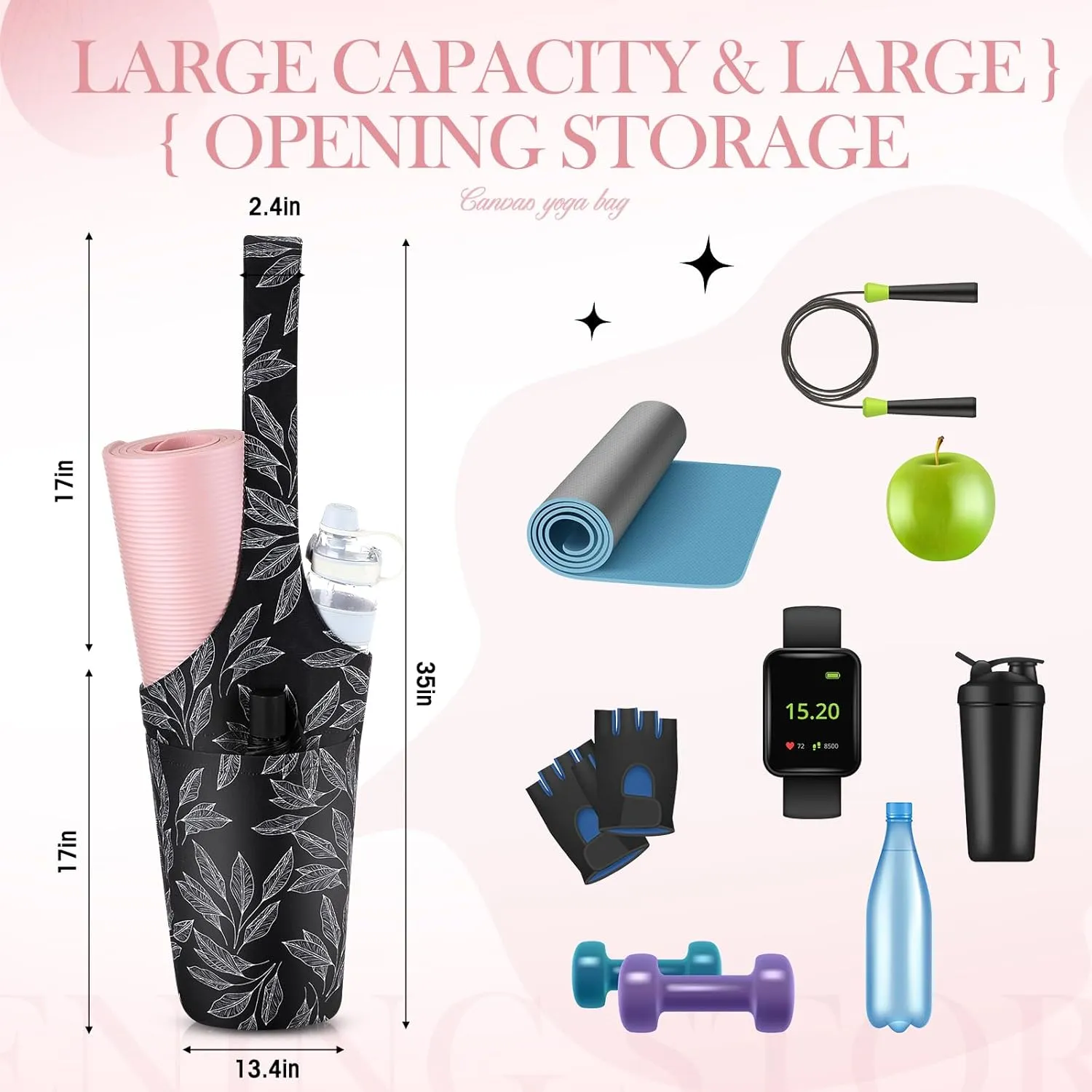 Yoga Mat Bag Yoga Bags With Shoulder Strap Gym Pocket Sack Long Sports Carrier Tote Exercise Pad Holder For Women Yogi