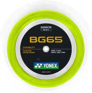 YONEX BG 65 Badminton String 200m (660 ft) - Yellow