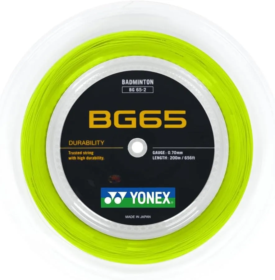 YONEX BG 65 Badminton String 200m (660 ft) - Yellow