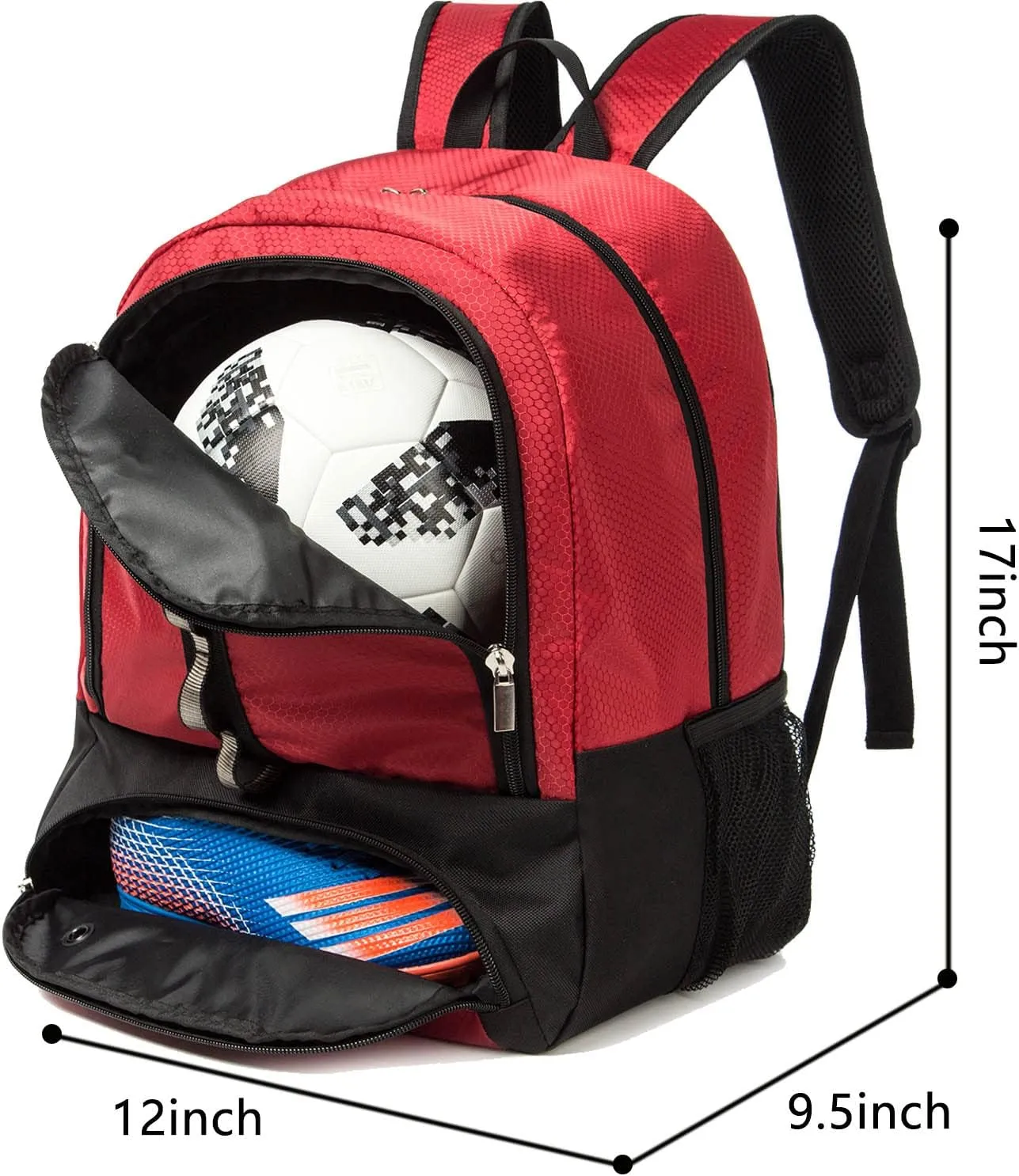 Youth Soccer Bag Outdoor Sport Backpack for Soccer, Basketball,Volleyball with Shoes and Ball Compartment.