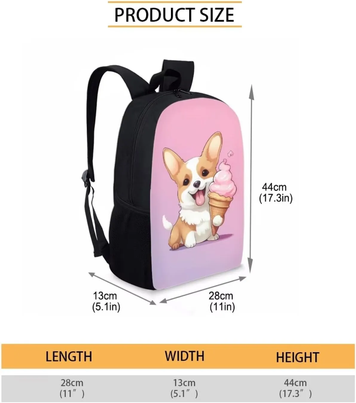 Ystardream Corgi Backpack for School Girls Teens Elementary School Backpack for Girls Pink School Bag Cute Bookbags for Teen Middle School Bags Travel Back Pack Childrens Backpack 5th Grade