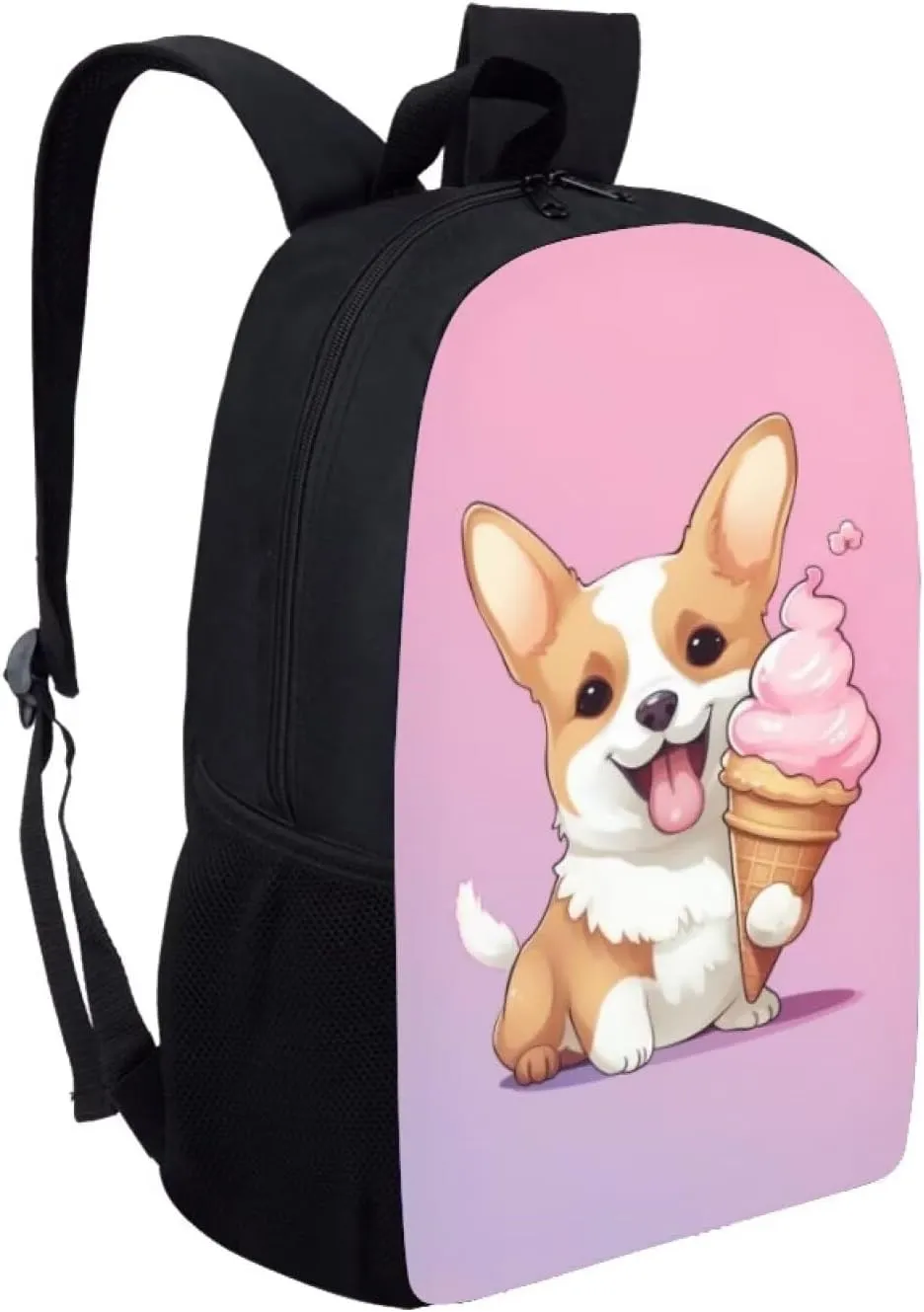 Ystardream Corgi Backpack for School Girls Teens Elementary School Backpack for Girls Pink School Bag Cute Bookbags for Teen Middle School Bags Travel Back Pack Childrens Backpack 5th Grade