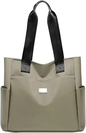 Zcjeaneviln Bag Waterproof, 2025 Large Capacity Waterproof Multi Pocket Nylon Shoulder Bag, Stylish and Lightweigh (Khaki)
