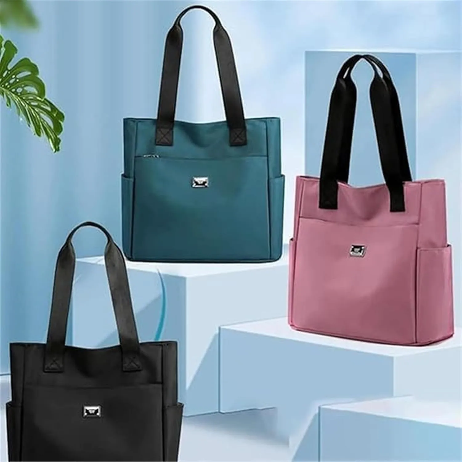 Zcjeaneviln Bag Waterproof, Large Capacity Water Repellent Multi Pocket Oxford Cloth Shoulder Bag, for Commuting, Travel