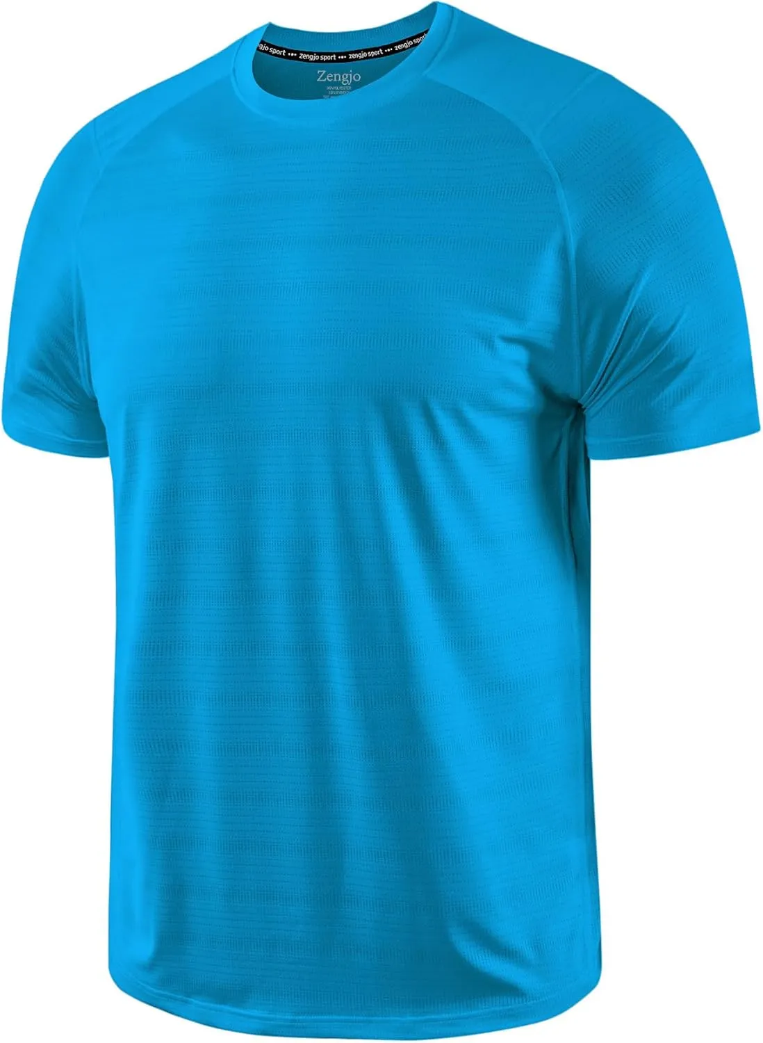 Zengjo Mens Workout Shirts Quick Dry Short Sleeve Athletic Running Gym T Shirt