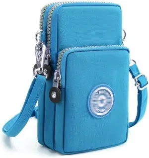 ZGMYC 3-Layers Cellphone Pouch Wristlet Purse Waterproof Sports Armband Shoulder Bag Wallet