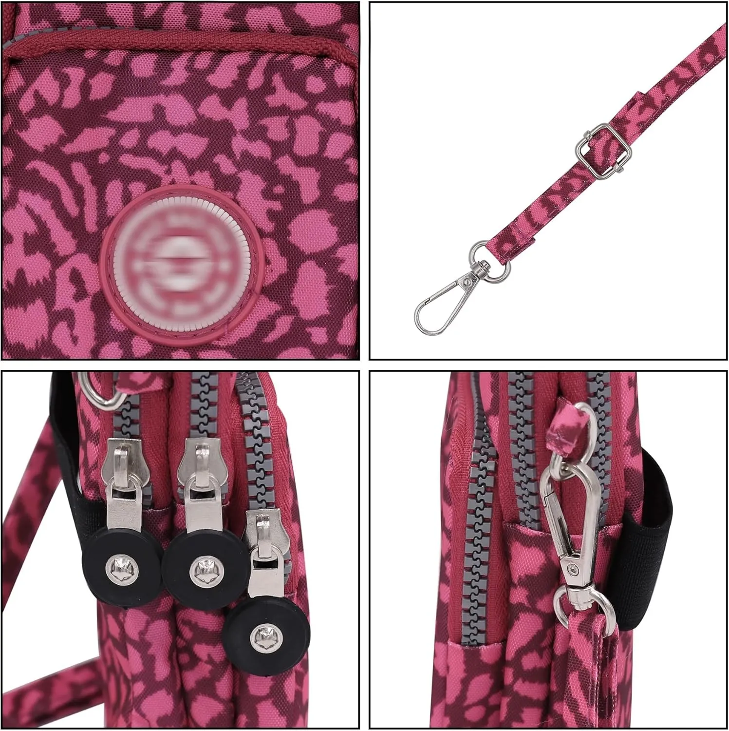 ZGMYC 3-Layers Cellphone Pouch Wristlet Purse Waterproof Sports Armband Shoulder Bag Wallet