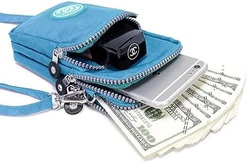 ZGMYC 3-Layers Cellphone Pouch Wristlet Purse Waterproof Sports Armband Shoulder Bag Wallet