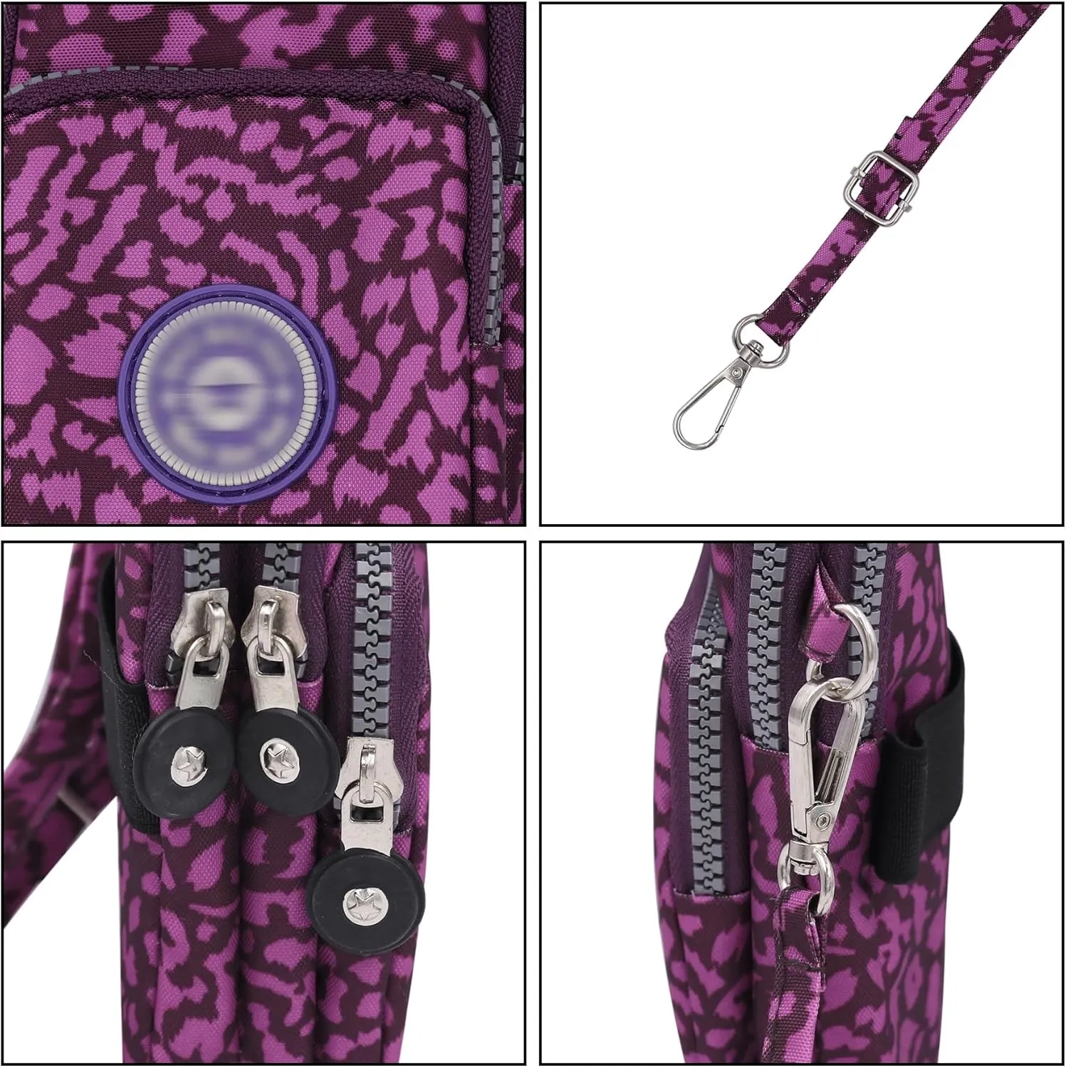 ZGMYC 3-Layers Cellphone Pouch Wristlet Purse Waterproof Sports Armband Shoulder Bag Wallet