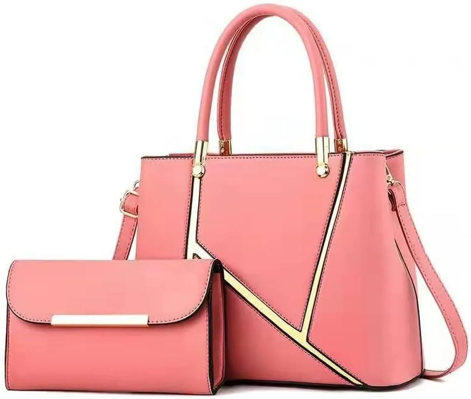 ZiMing® Women Handbag Geometric Tote Bag Long Wallet Shoulder Bag Top Handle Handbag Purse 2 Pcs Set