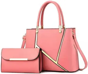 ZiMing® Women Handbag Geometric Tote Bag Long Wallet Shoulder Bag Top Handle Handbag Purse 2 Pcs Set