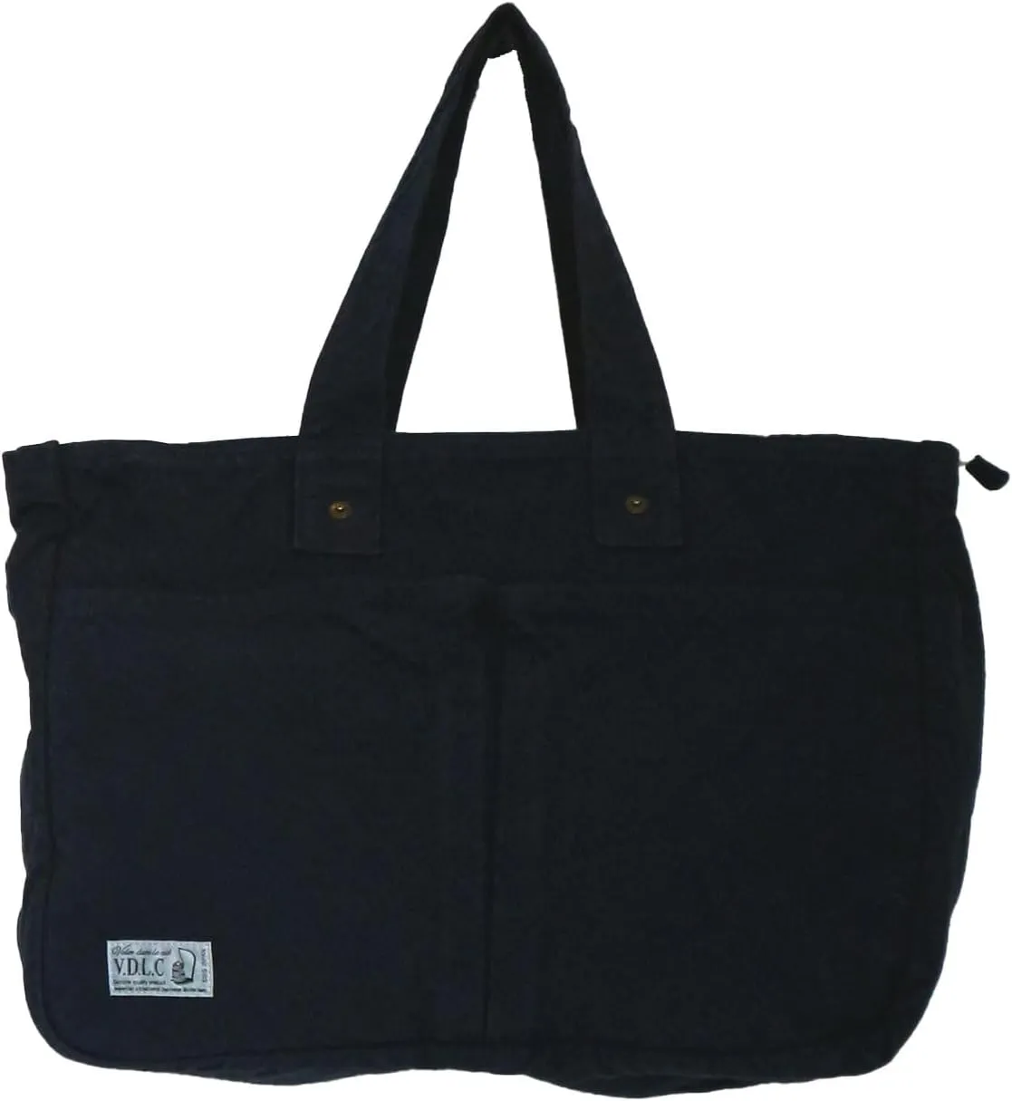 ZIP BOX Tote Bag Cotton100% Canvas Zipper Fastener japan Washable Outer Pocket Sholder hand Bag (VC-24)