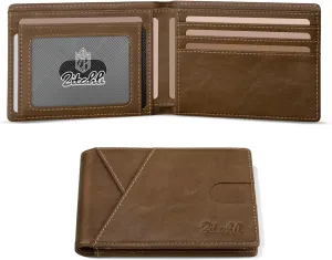 Zitahli Men's Slim RFID Blocking Leather Wallet - Premium Bifold Front Pocket Wallet with Gift Box,Leather Card Holder for Everyday Carry