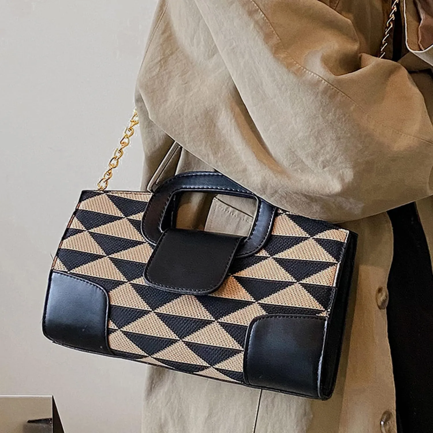ZLMBAGUS Women Vintage Flap Tote Top Handle Satchel Handbags PU Leather Clutch Purse Shoulder Bag