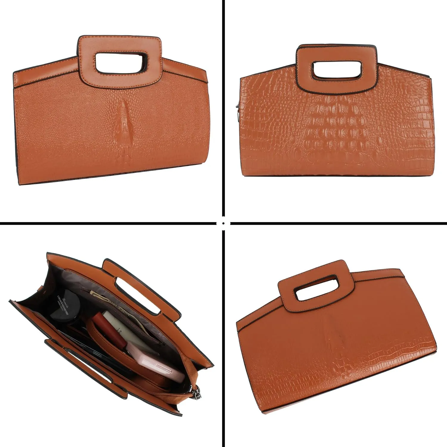 ZLMBAGUS Women Vintage Flap Tote Top Handle Satchel Handbags PU Leather Clutch Purse Shoulder Bag