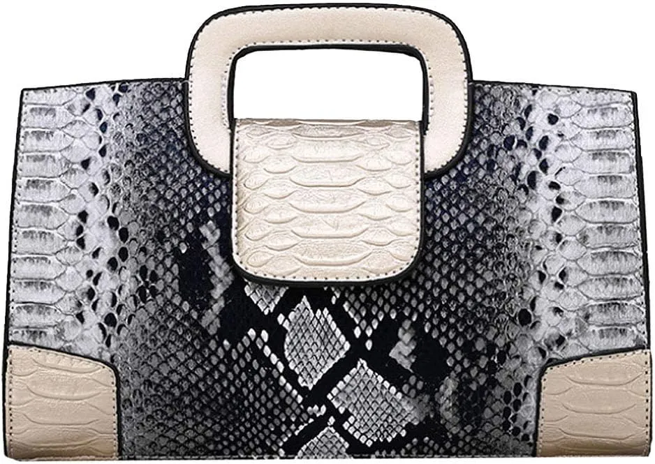 ZLMBAGUS Women Vintage Flap Tote Top Handle Satchel Handbags PU Leather Clutch Purse Shoulder Bag
