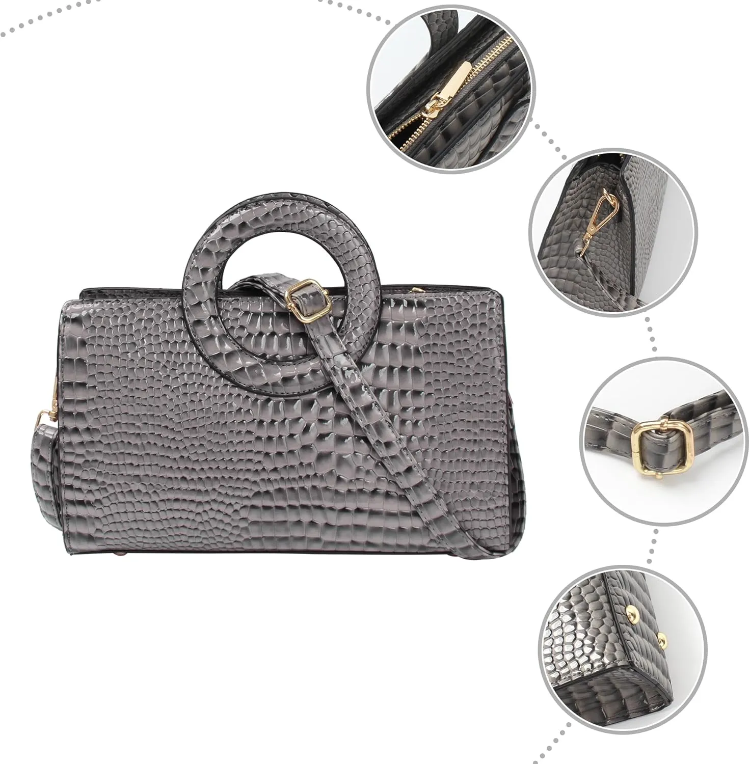 ZLMBAGUS Women Vintage Flap Tote Top Handle Satchel Handbags PU Leather Clutch Purse Shoulder Bag