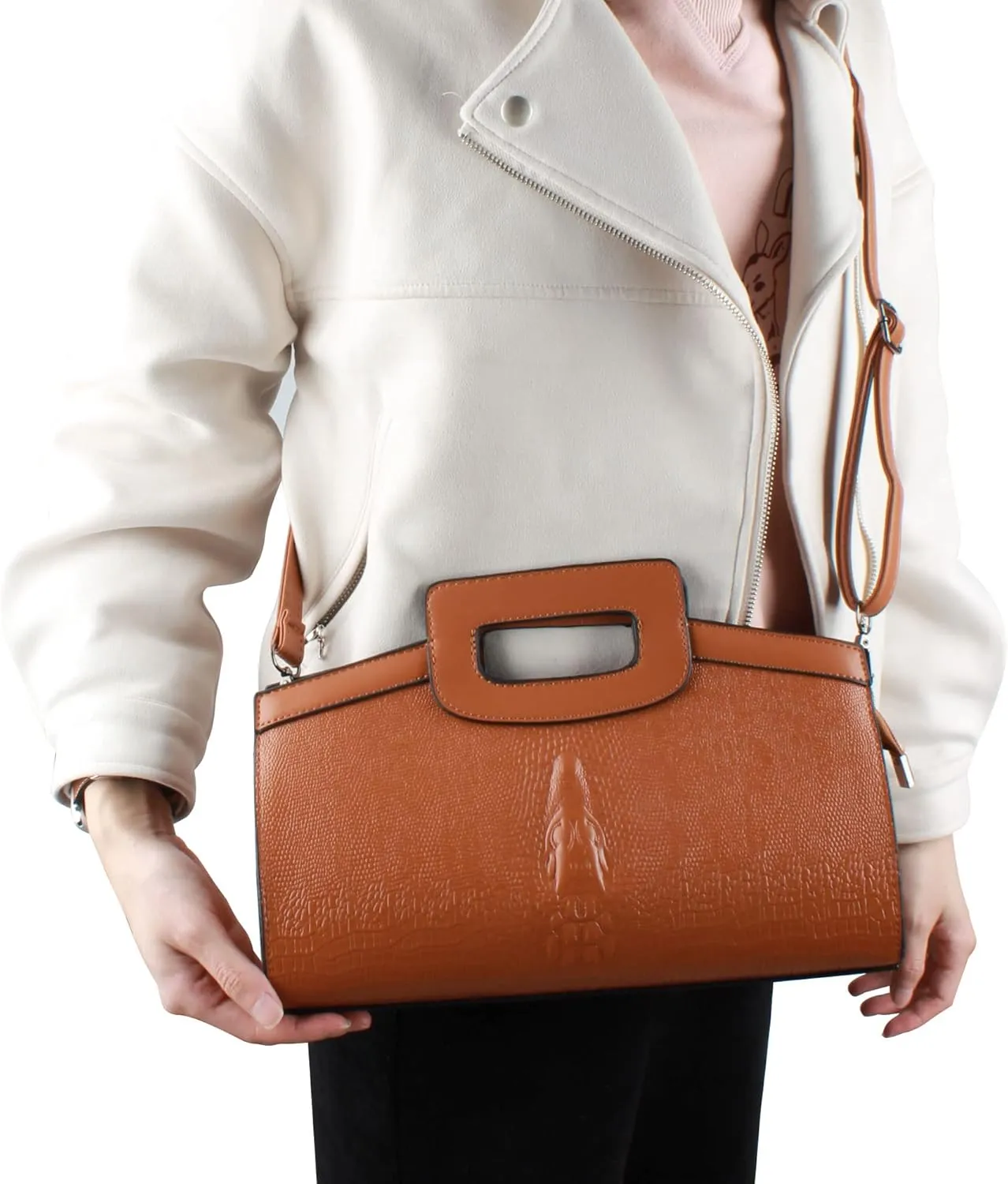 ZLMBAGUS Women Vintage Flap Tote Top Handle Satchel Handbags PU Leather Clutch Purse Shoulder Bag