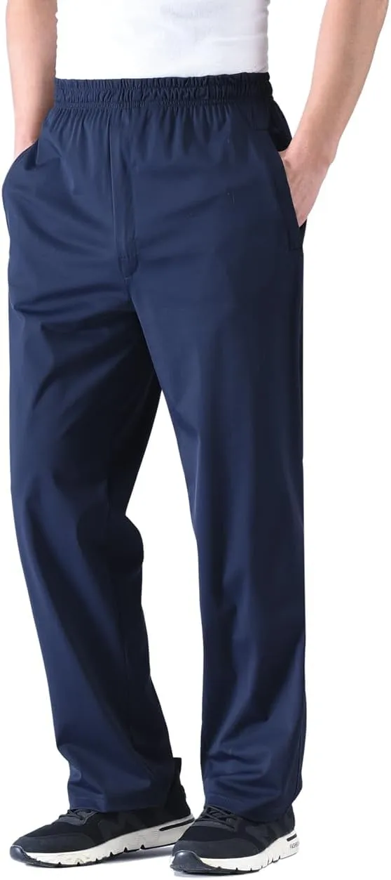 Zoulee Men's Elastic Waist Zipper Fly Hiking Pants Quick-Dry Lightweight Outdoor Sweatpants